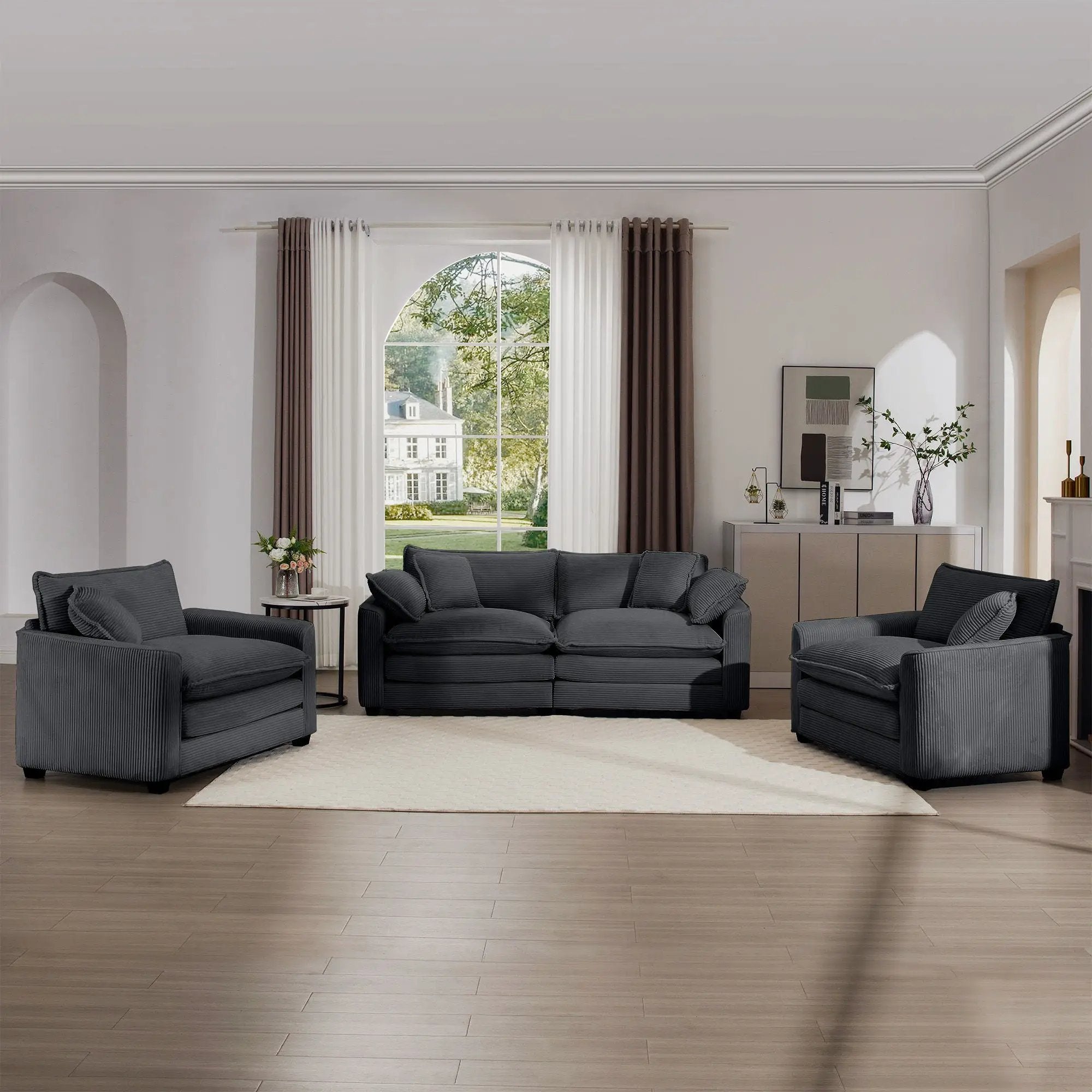 Elegant Oversized Sectional Sofa Set With Deep Seats And Flexible Layout by Unique Piece Furniture