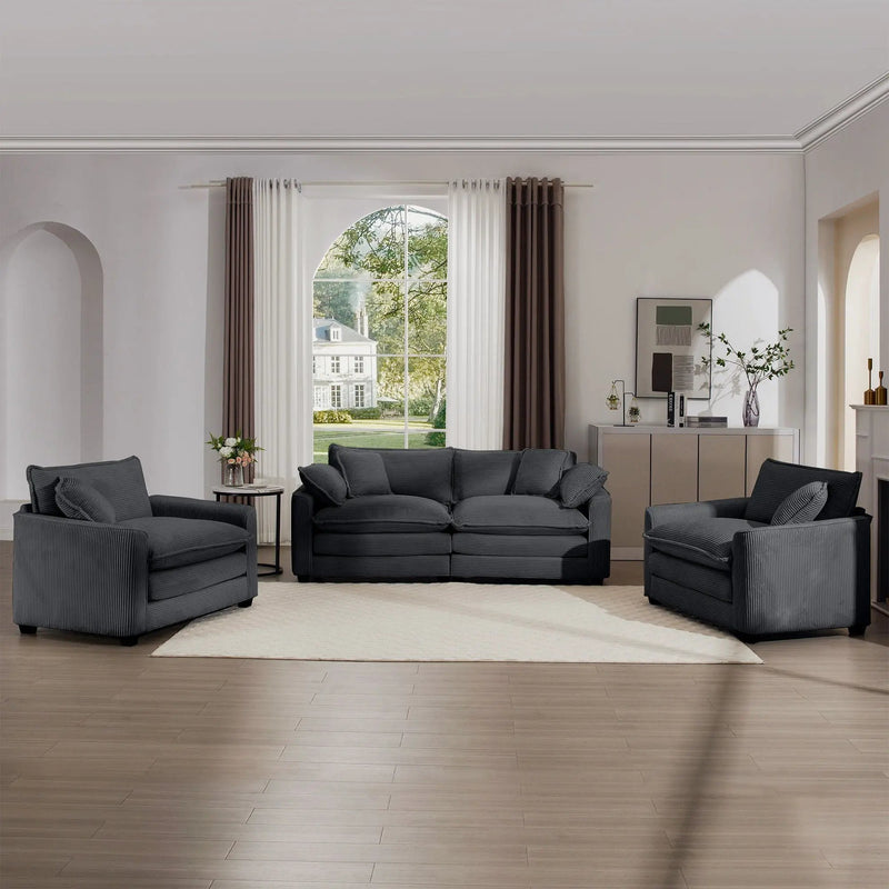Elegant Oversized Sectional Sofa Set With Deep Seats And Flexible Layout by HouseOfZazla