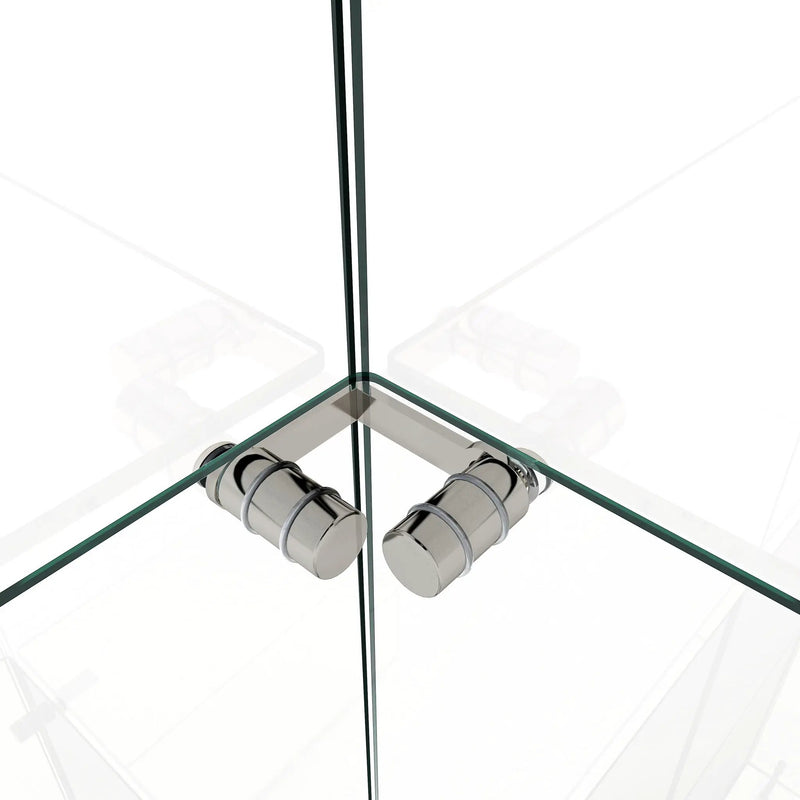 Modern Display Cabinet With LED Lights, Transparent Tempered Glass 2 Door Storage Case With 3 Shelves by HouseOfZazla