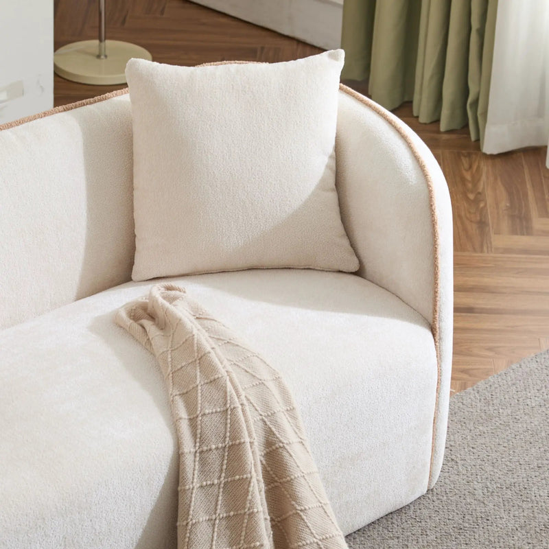 Coral 82" Curved Boucle Sofa, 3-Seater by HouseOfZazla