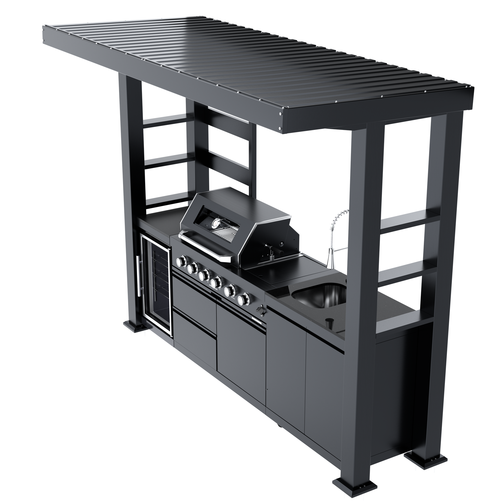 110-Inch Deluxe Stainless Steel Gas Outdoor Kitchen Grill by HouseOfZazla