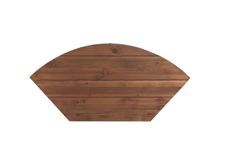 Fan Shape Reclaimed Wood Corner Media Table For Living Room Wise Use Your Space - Natural by HouseOfZazla