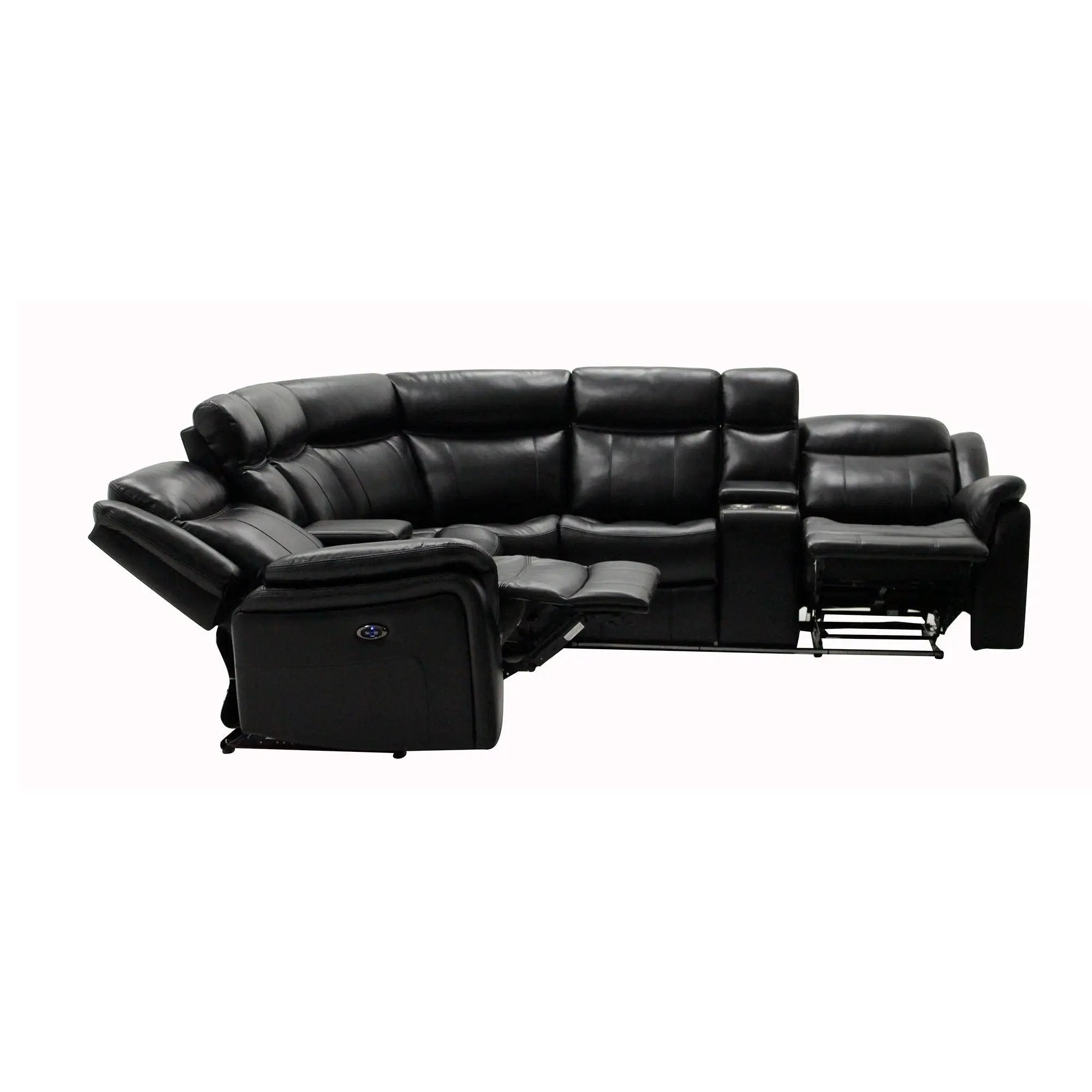 Jupiter - Leather Sectional - Black by HouseOfZazla
