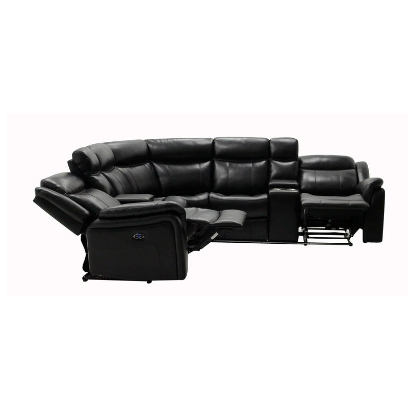 Jupiter - Leather Sectional - Black by HouseOfZazla