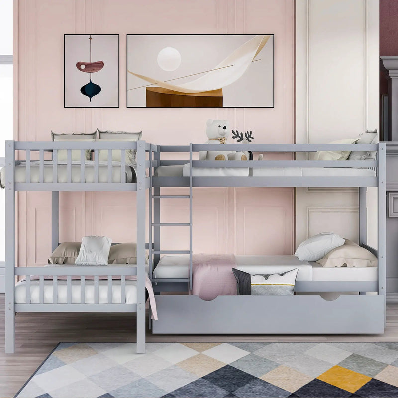 L Shaped Bunk Bed With Drawers by HouseOfZazla