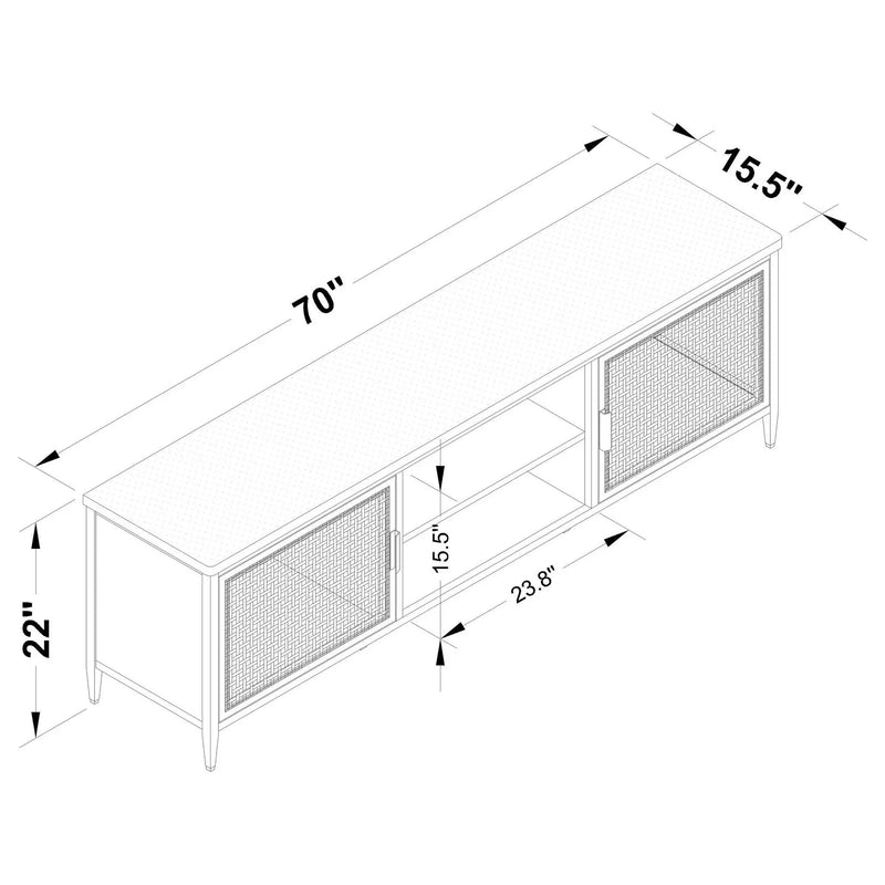 Kenneth - 2 Door TV Stand Doors - Black by HouseOfZazla
