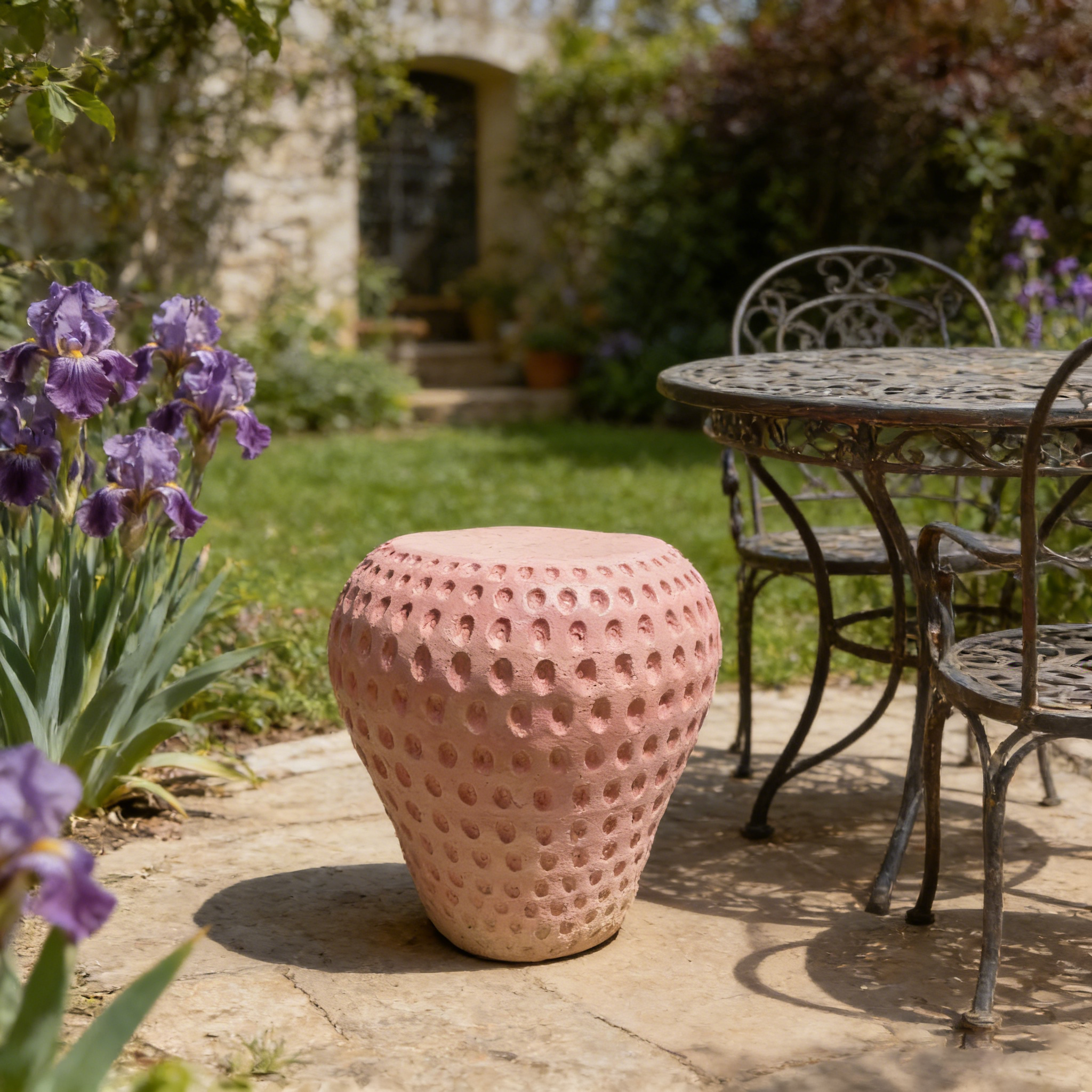 Strawberry Fruit Stool, 13.4" Oversized Resin Stool and Side Table by HouseOfZazla