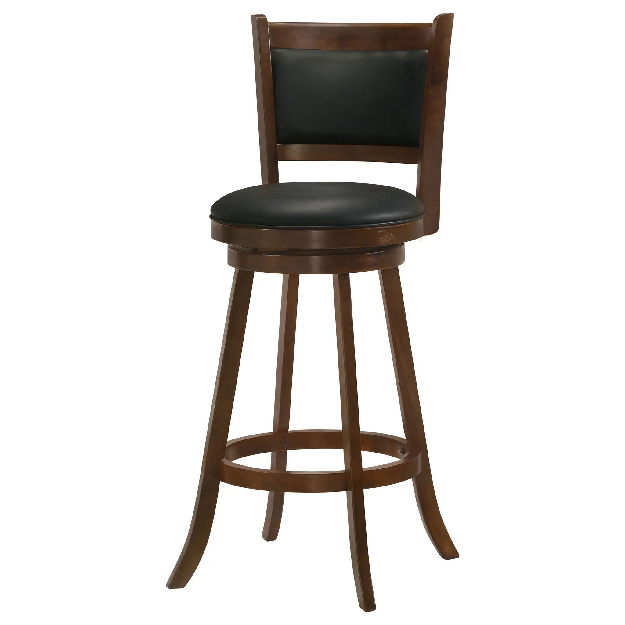 Swivel Stool With Upholstered Seat (Set of 2) - Black / Brown by HouseOfZazla