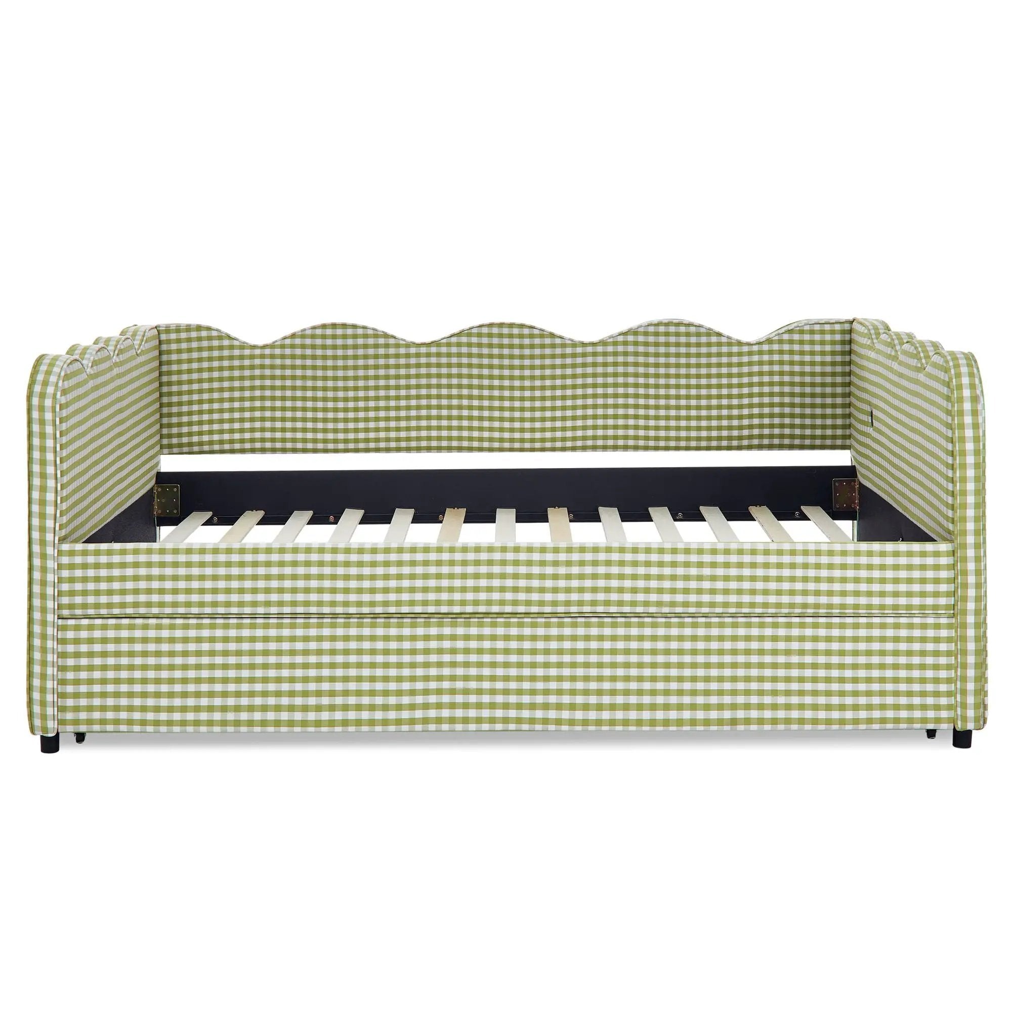 Gingham Daybed With USB Charging Port, Wave-Shaped Design by Unique Piece Furniture
