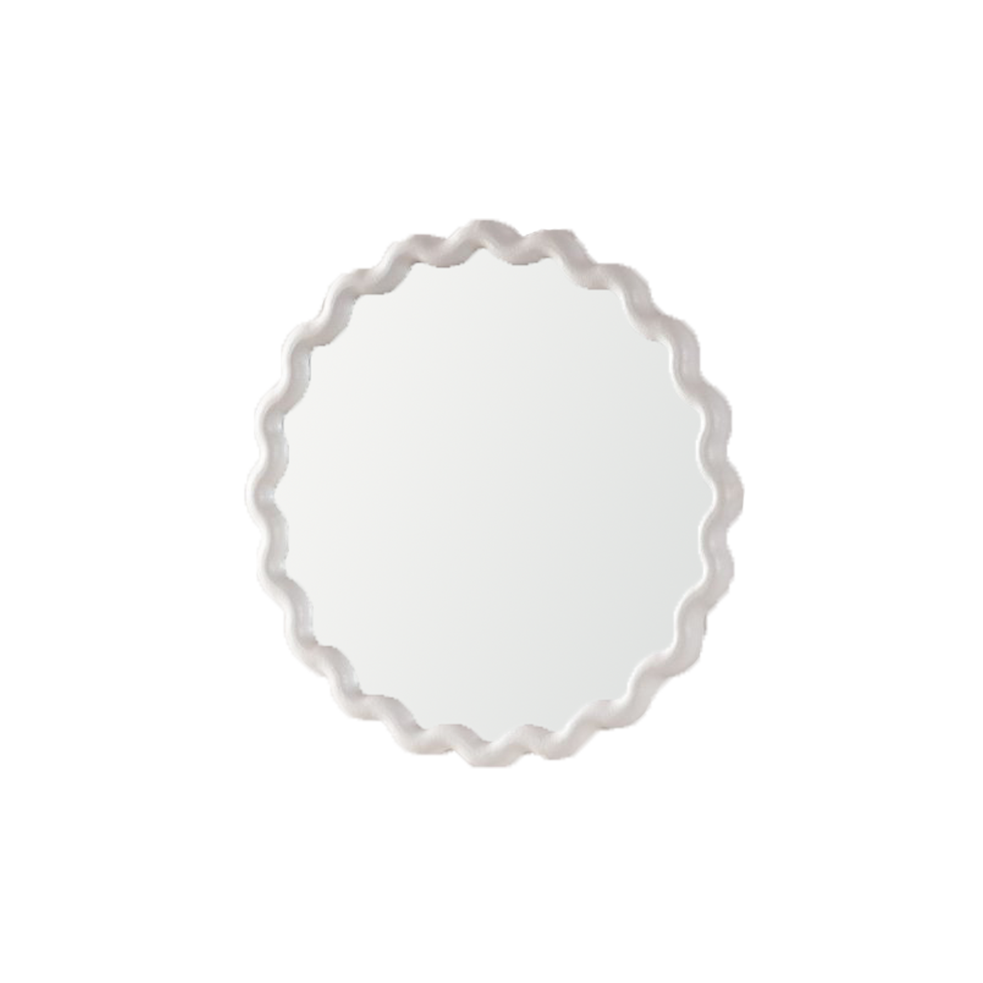 White Scalloped Round Wall Mirror by HouseOfZazla