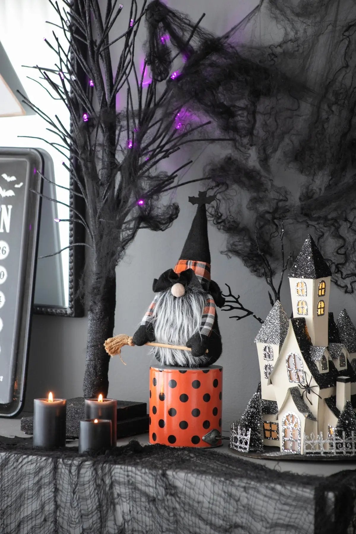 Set of 2, 10.6"H Halloween Gnome Decor by HouseOfZazla
