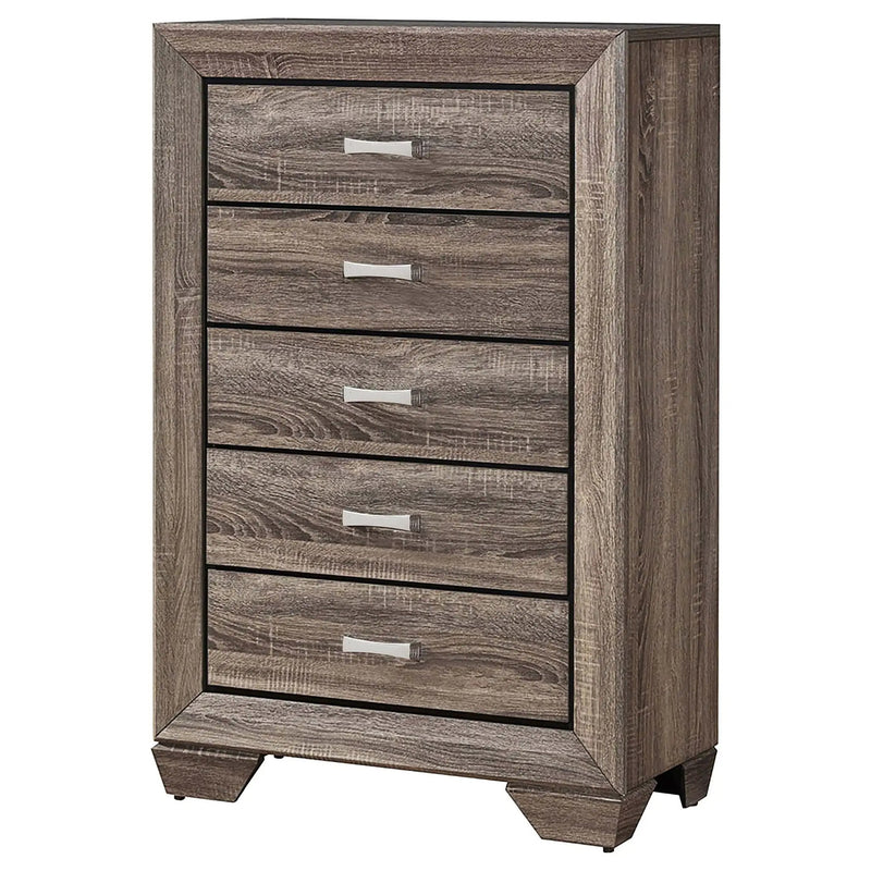 Harrison - 5 Drawer Bedroom Chest - Taupe by HouseOfZazla
