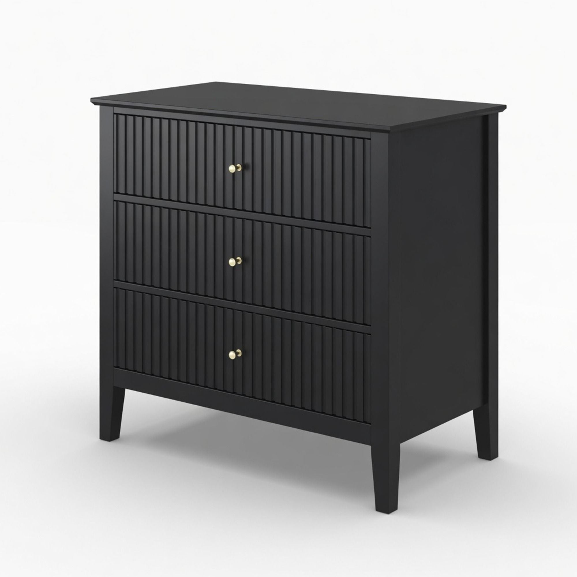 Fluted 3 Drawer Nightstand With Soft Close Slides by HouseOfZazla