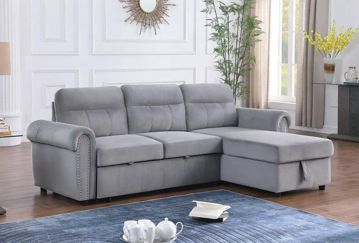Ashton - Reversible Sleeper Sectional Sofa Chaise by Unique Piece Furniture