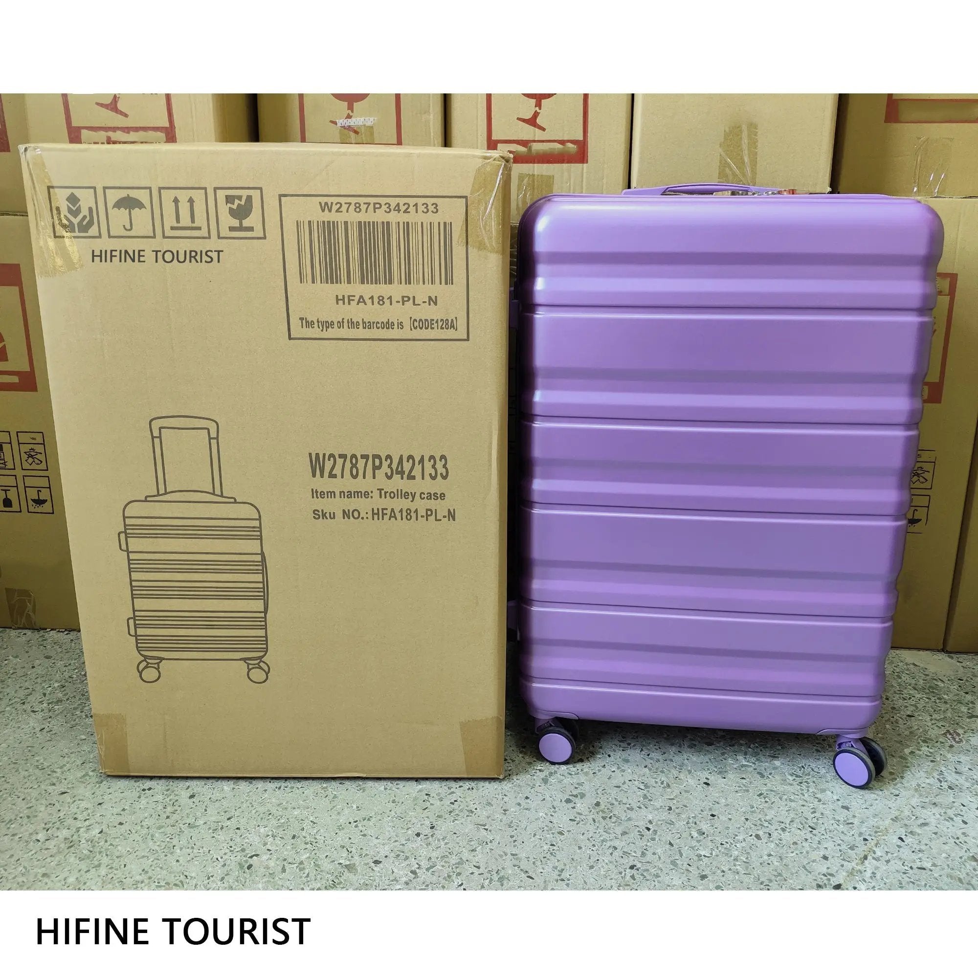 HIFINE Tourist 3-Piece ABS Spinner Wheel Luggage Set (Purple) by HouseOfZazla