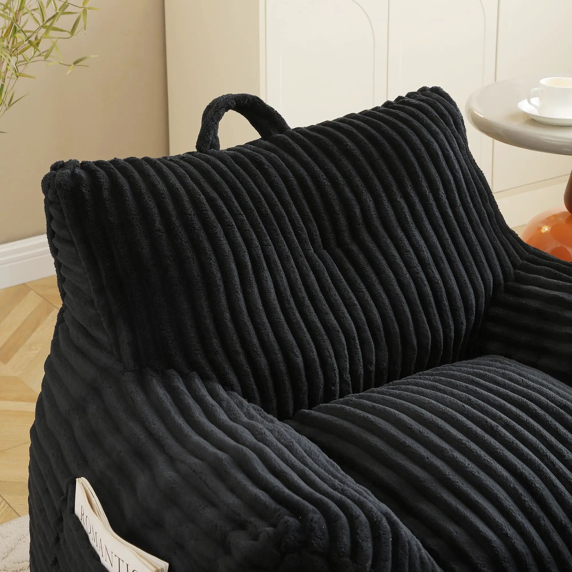 Giant Bean Bag Chair With Armrests And Footstool by Unique Piece Furniture