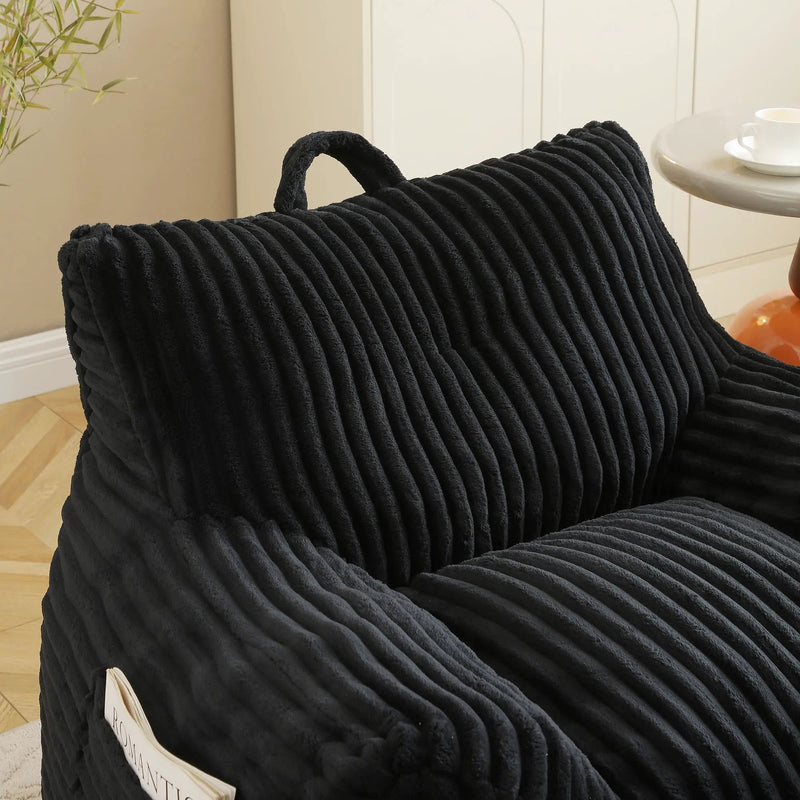Giant Bean Bag Chair With Armrests And Footstool by Unique Piece Furniture