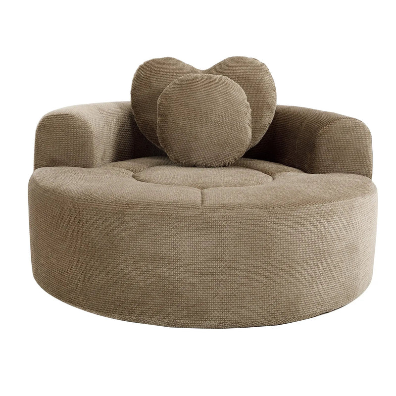 Round Sofa Bed with Memory Foam Sectional Couch for Living Room by HouseOfZazla