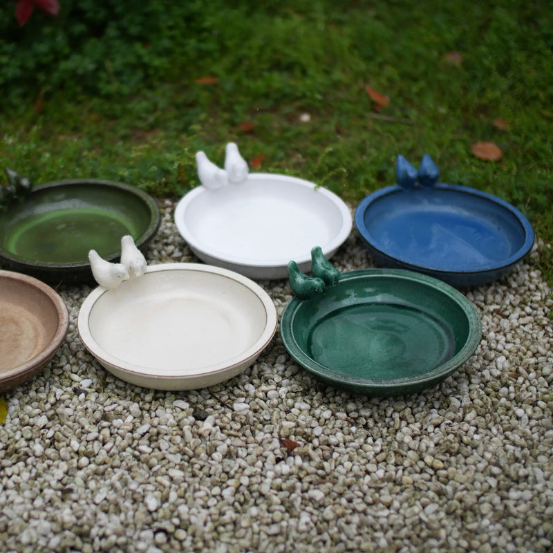 Handmade Ceramic Bird Bath, 11.8 Inch by HouseOfZazla