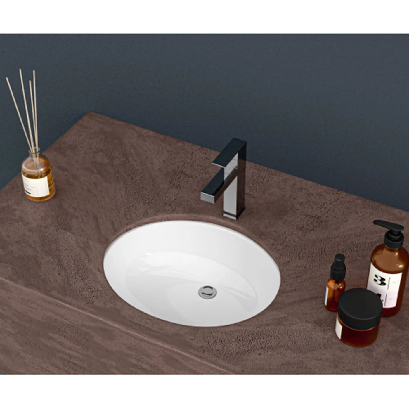 Elegant Ceramic Oval Undermount Bathroom Sink With Overflow by HouseOfZazla