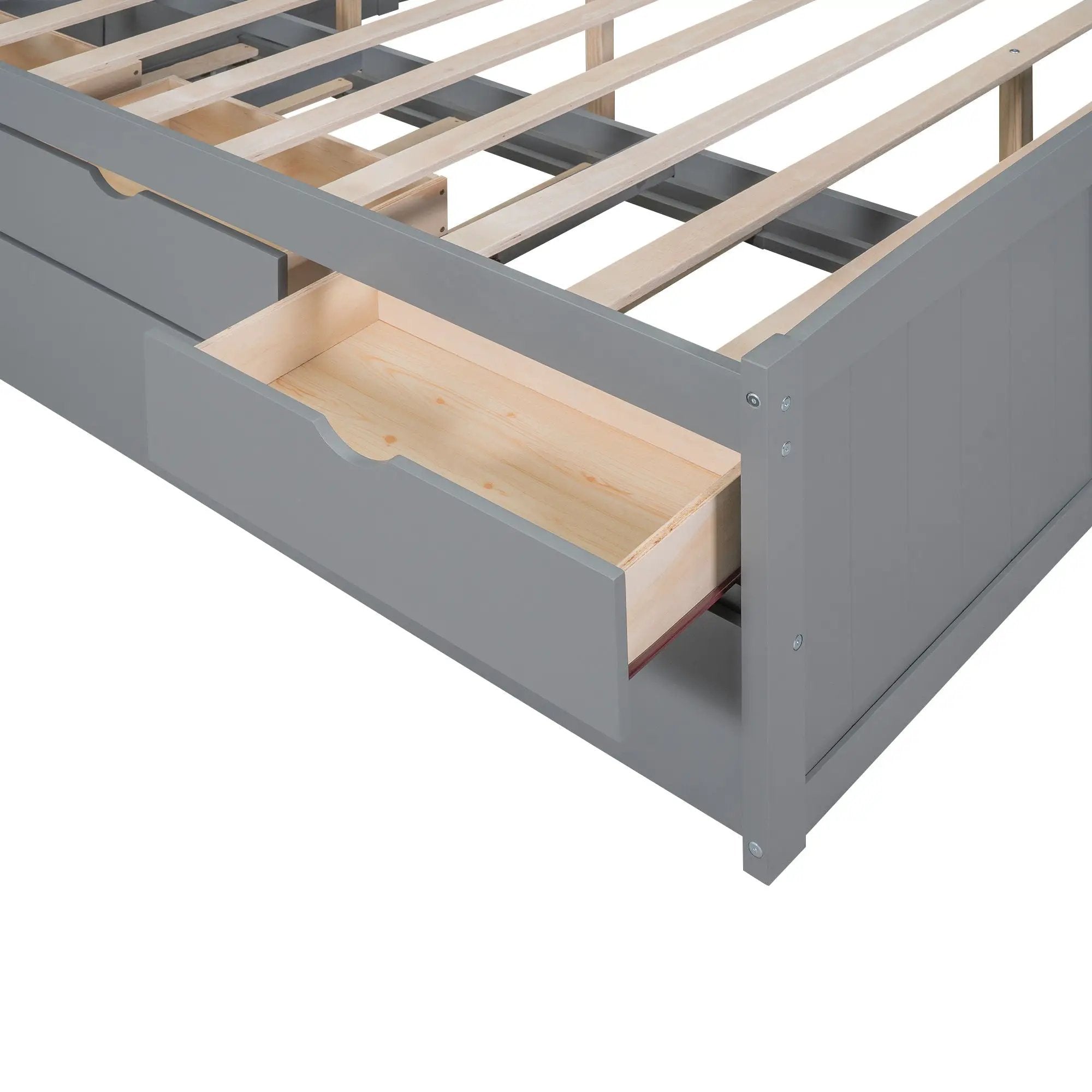 Captain Bed With Built In Bookshelves, 3 Storage Drawers, And Trundle by HouseOfZazla