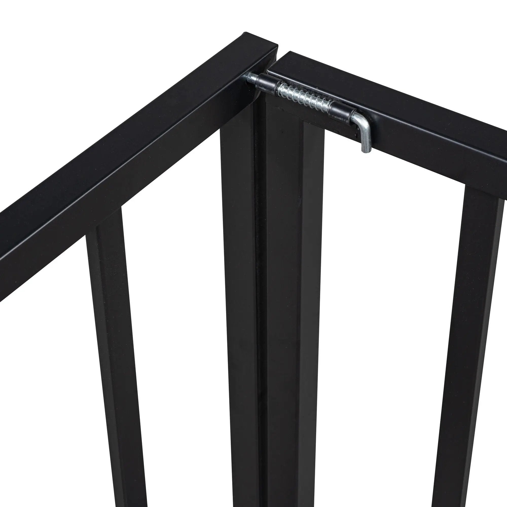 Metal Floor Bed Frame With Fence And Door by HouseOfZazla