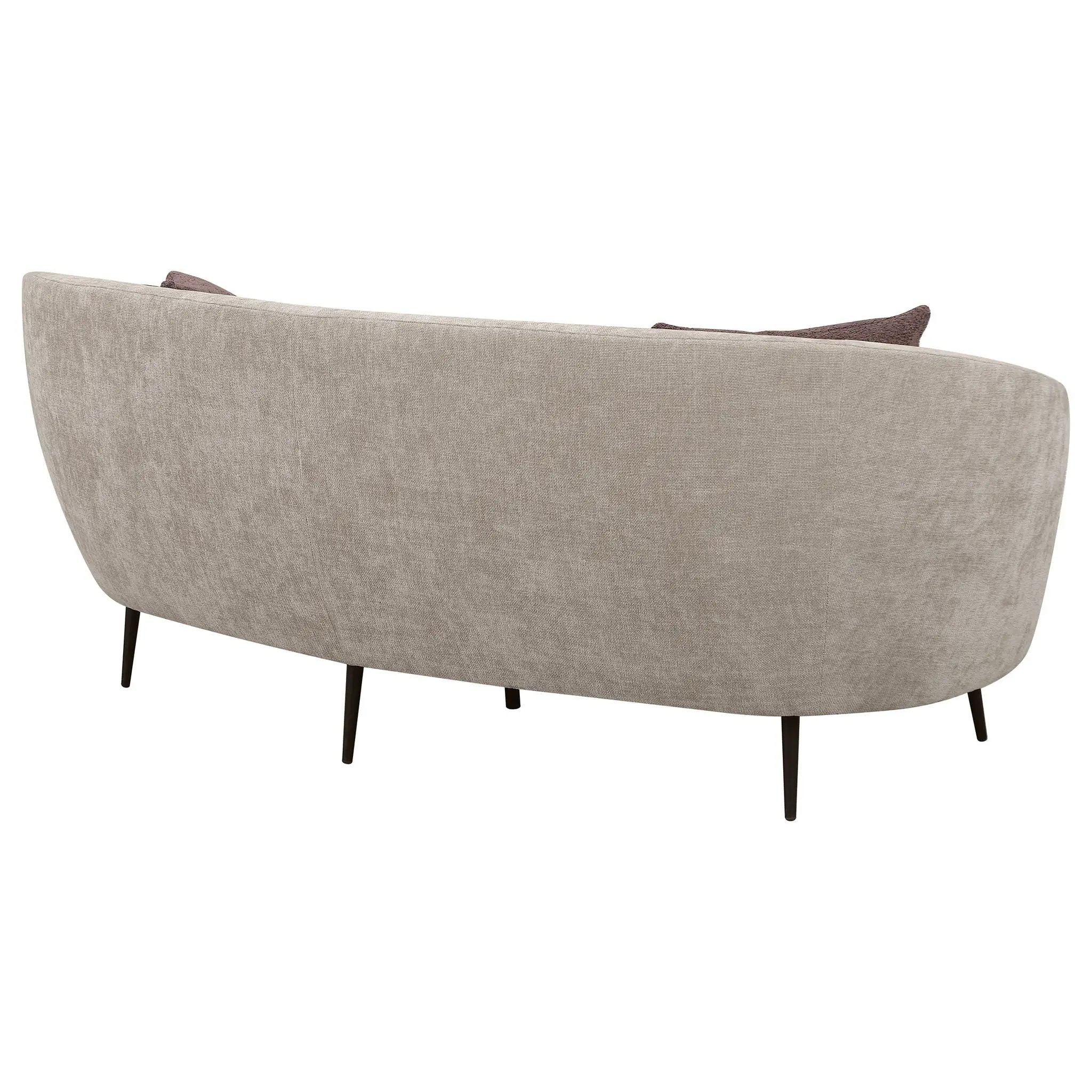Ellorie Upholstered Channel Back Curved Sofa Beige by Unique Piece Furniture