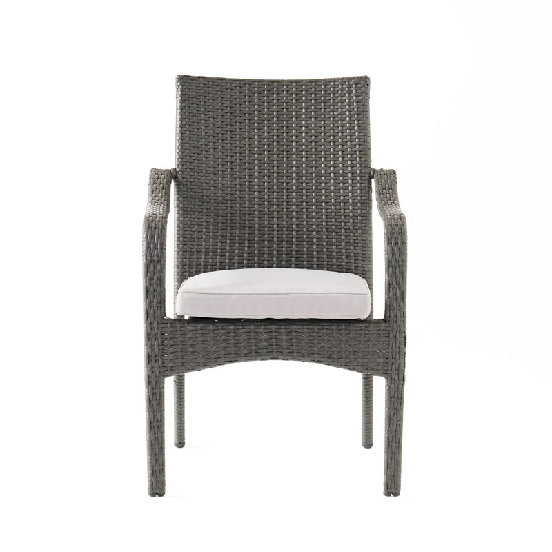 Outdoor PE Rattan Stacking Chair with Iron Frame and Cushions (Set of 4) by HouseOfZazla