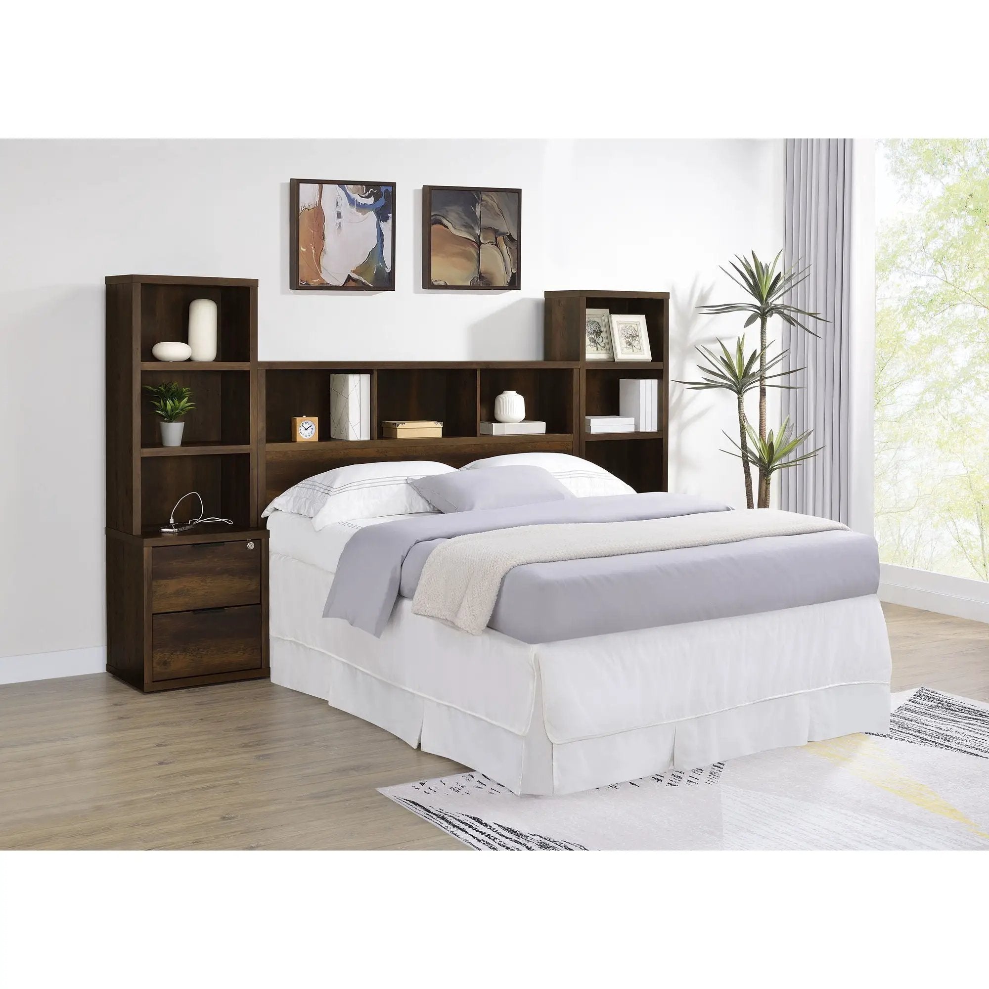Geary - 3 Piece Bedroom Set With Bookcase Headboard by HouseOfZazla