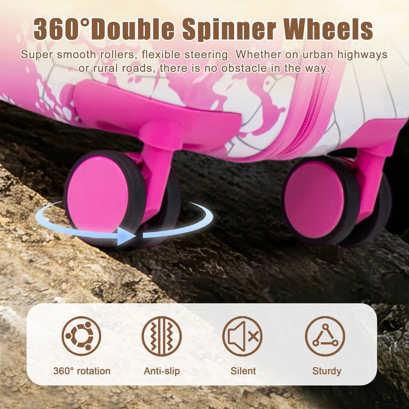 28 Inch PC Spinner Wheel Luggage - Pink by HouseOfZazla
