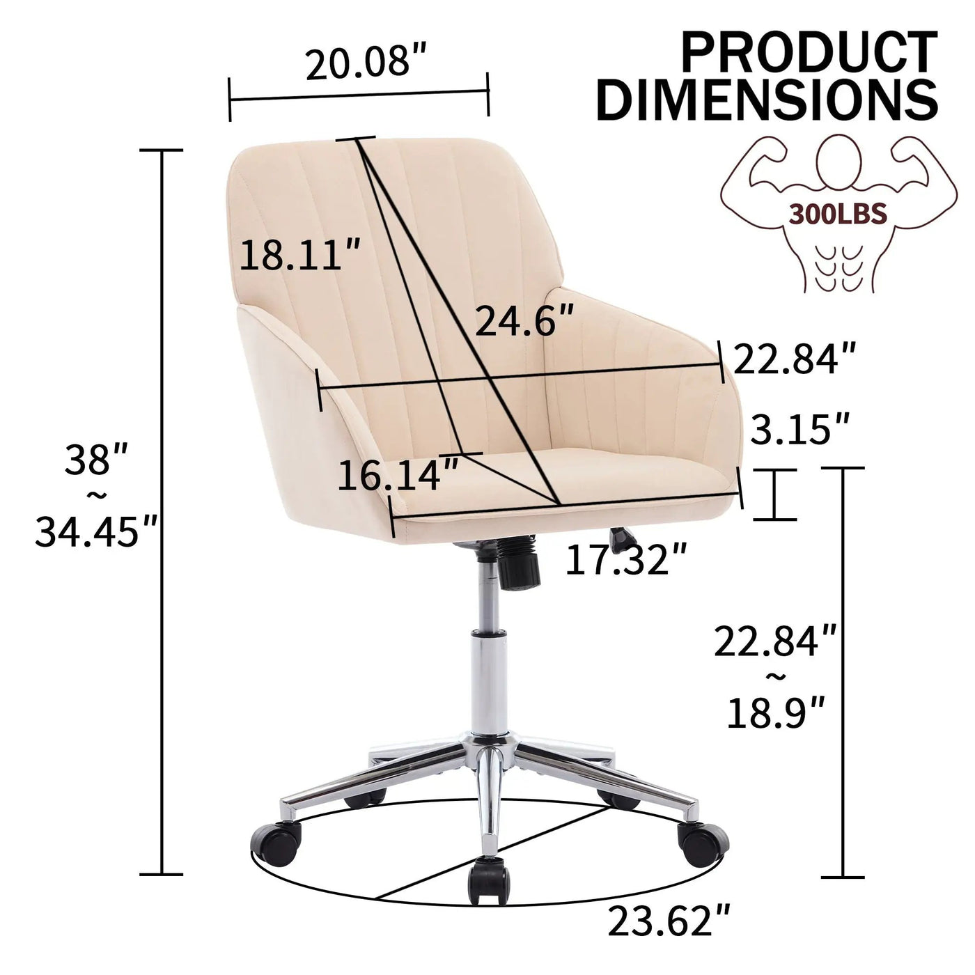 Adjustable Ergonomic Office Chair, Swivel Backrest Seat by HouseOfZazla