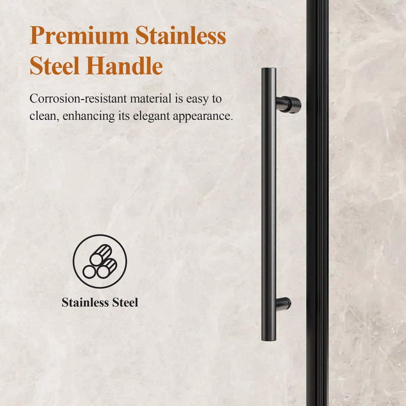 56-60" W x 76" H Stainless Steel Frameless Sliding Shower Door by HouseOfZazla