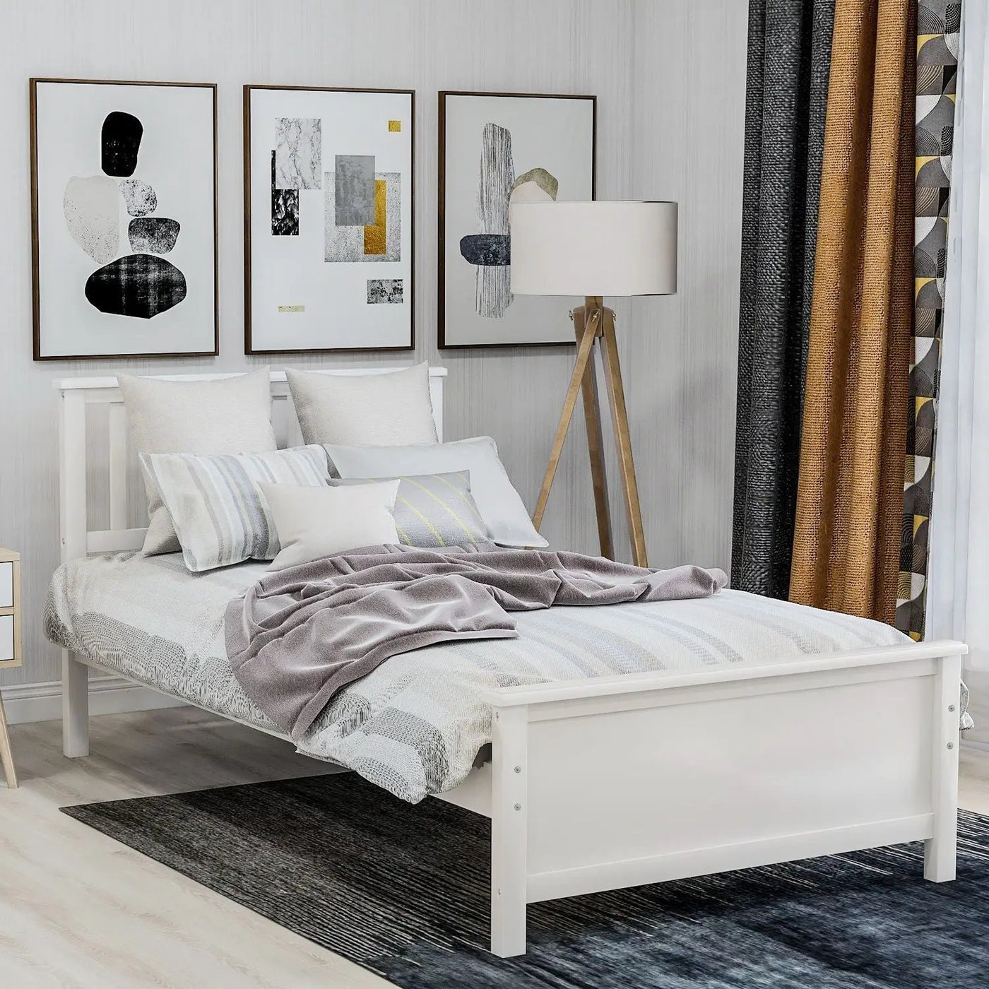 Platform Bed With Headboard, Footboard And Wood Slat Support by Unique Piece Furniture