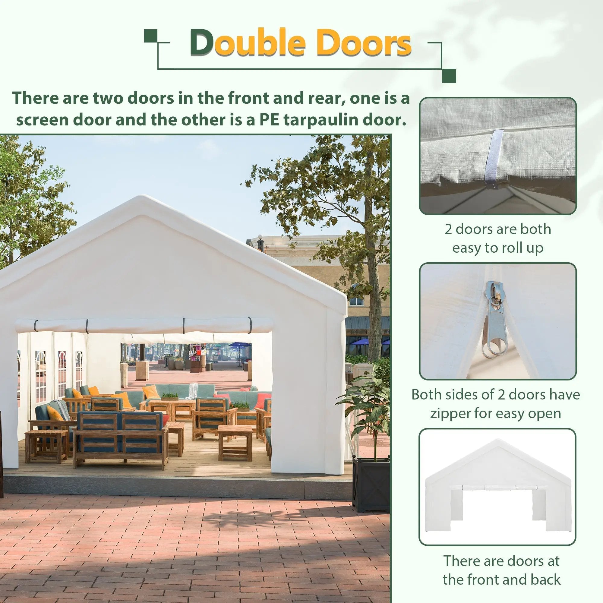 16x32 Ft Party Tent with Removable Sidewalls and Storage Bags by HouseOfZazla