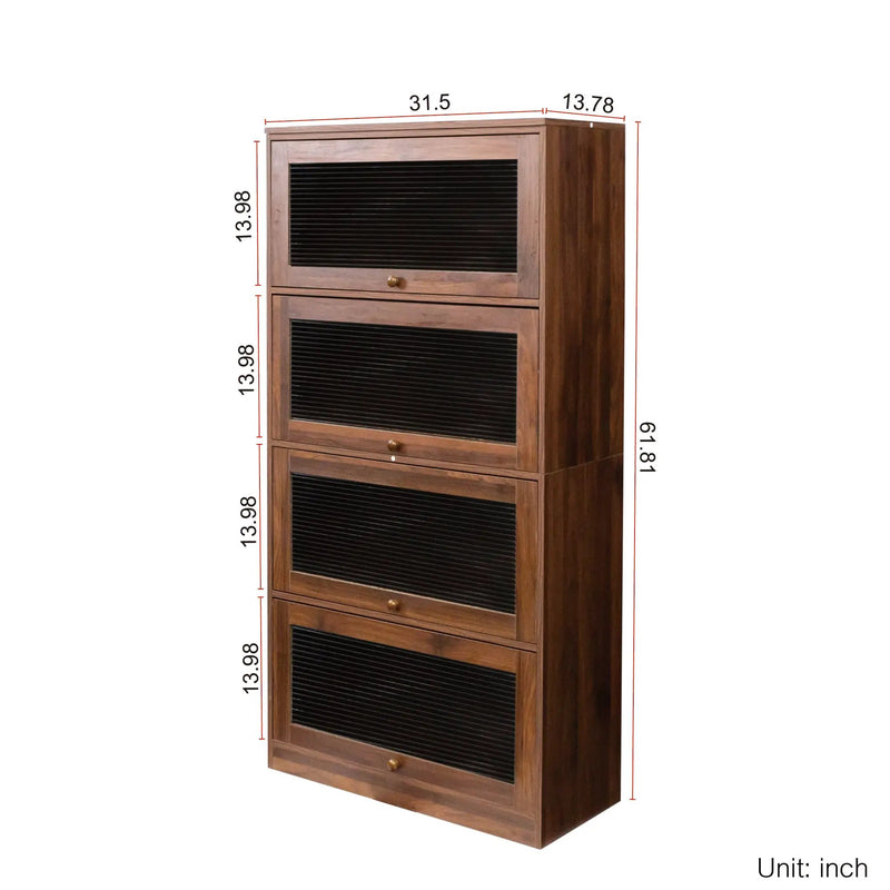 Bookcase Contemporary Closed Back Glass Doors Office Storage Cabinet by HouseOfZazla