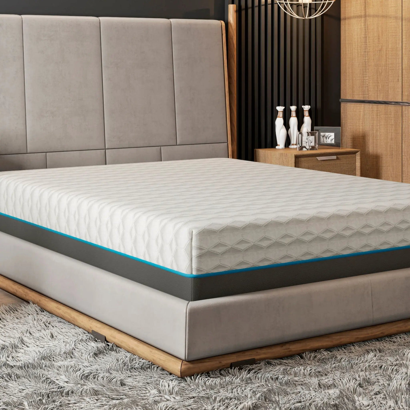 Copper Lux - 12" Soft Memory Foam Mattress With Phase Change Cooling Fabric by HouseOfZazla