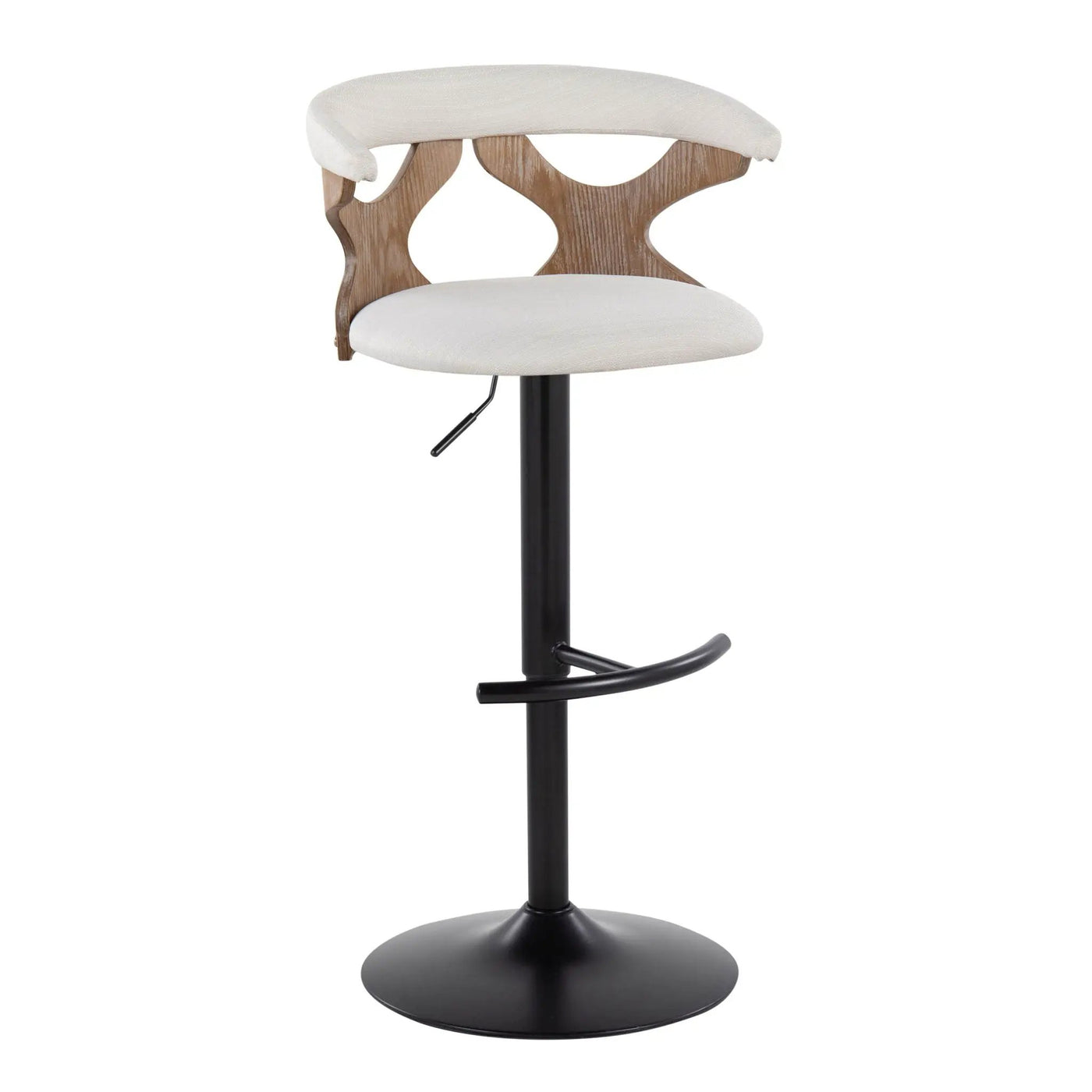 Gardenia - Contemporary Adjustable Barstool & Swivel With Rounded T Footrest (Set of 2) by HouseOfZazla