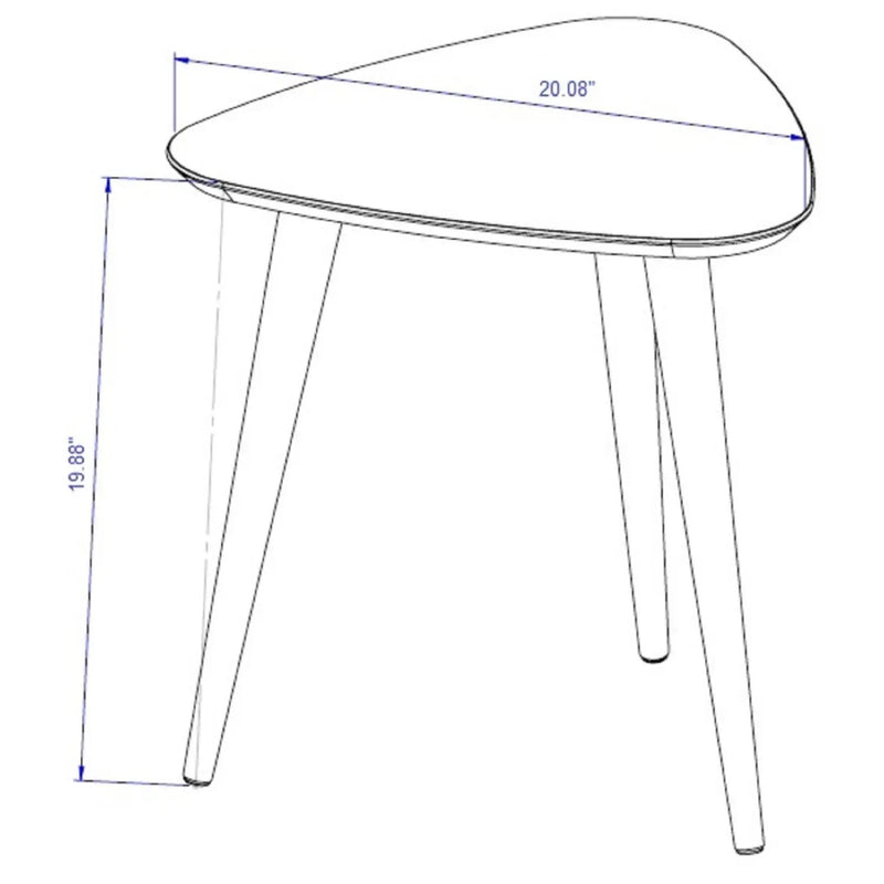 Utopia - Triangle End Table - White by HouseOfZazla