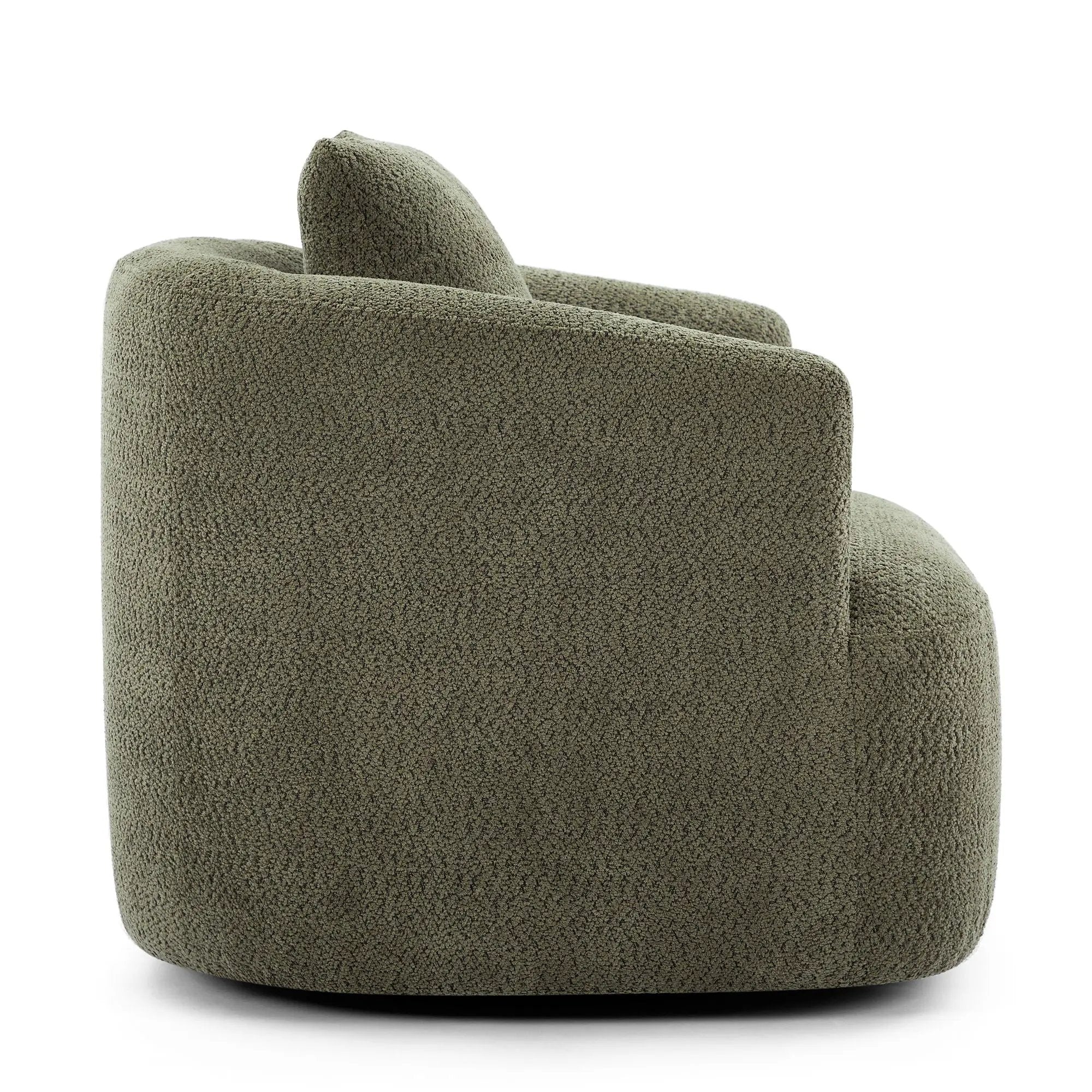 360° Swivel Barrel Sofa Chair With Throw Pillow, Upholstered Accent Chair by HouseOfZazla