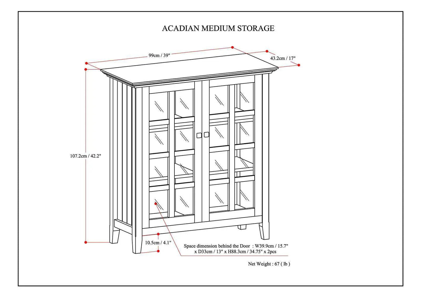 Acadian - Medium Storage Cabinet, Handcrafted by Unique Piece Furniture