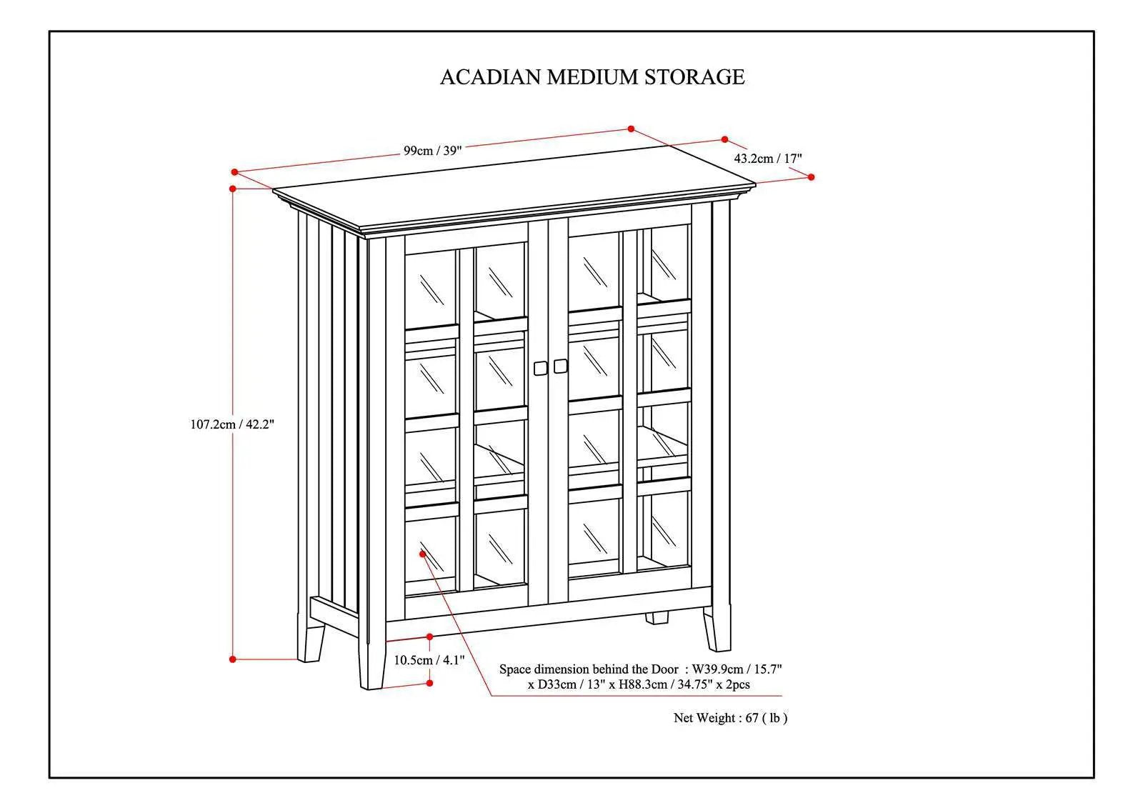 Acadian - Medium Storage Cabinet, Handcrafted by HouseOfZazla
