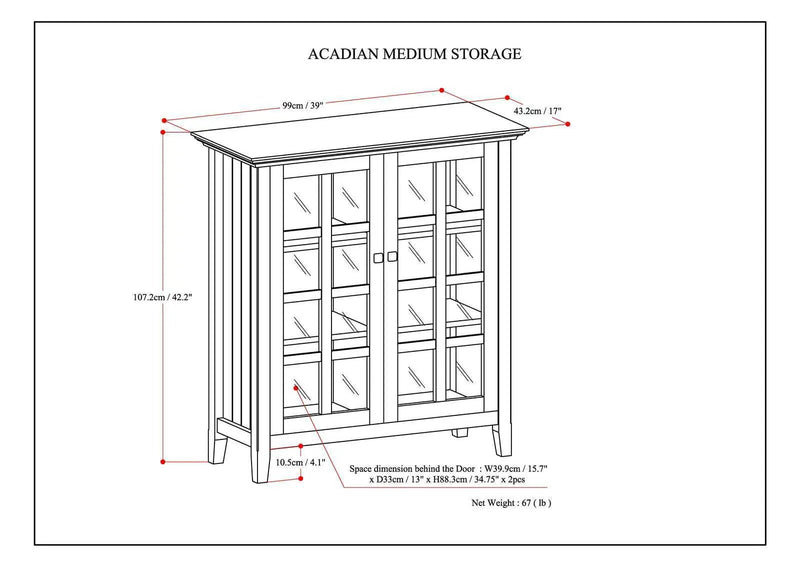 Acadian - Medium Storage Cabinet, Handcrafted by HouseOfZazla