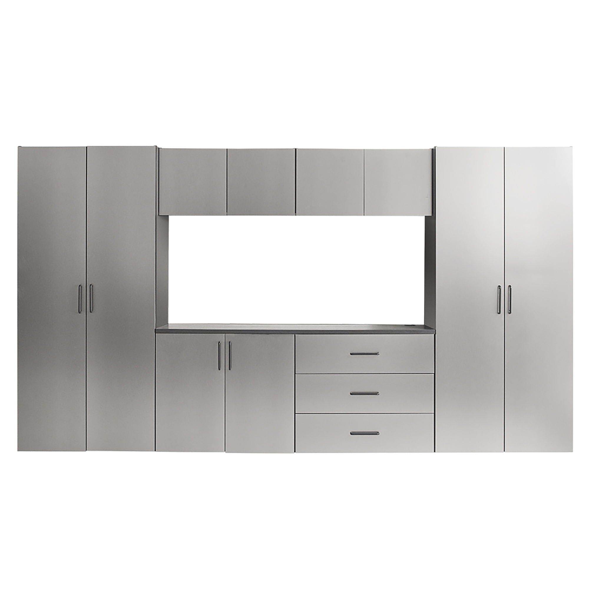 Astro Series - Garage Cabinet Set A With Soft Closing Drawers - Metallic Gray by HouseOfZazla