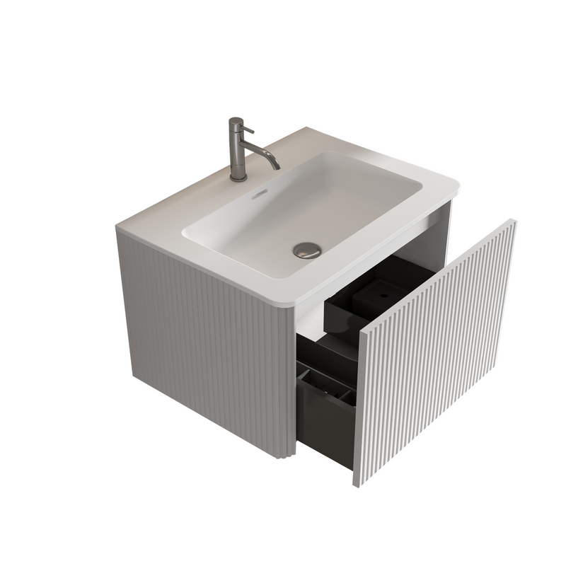 Etna 24" Striped Soft White Bathroom Vanity by HouseOfZazla