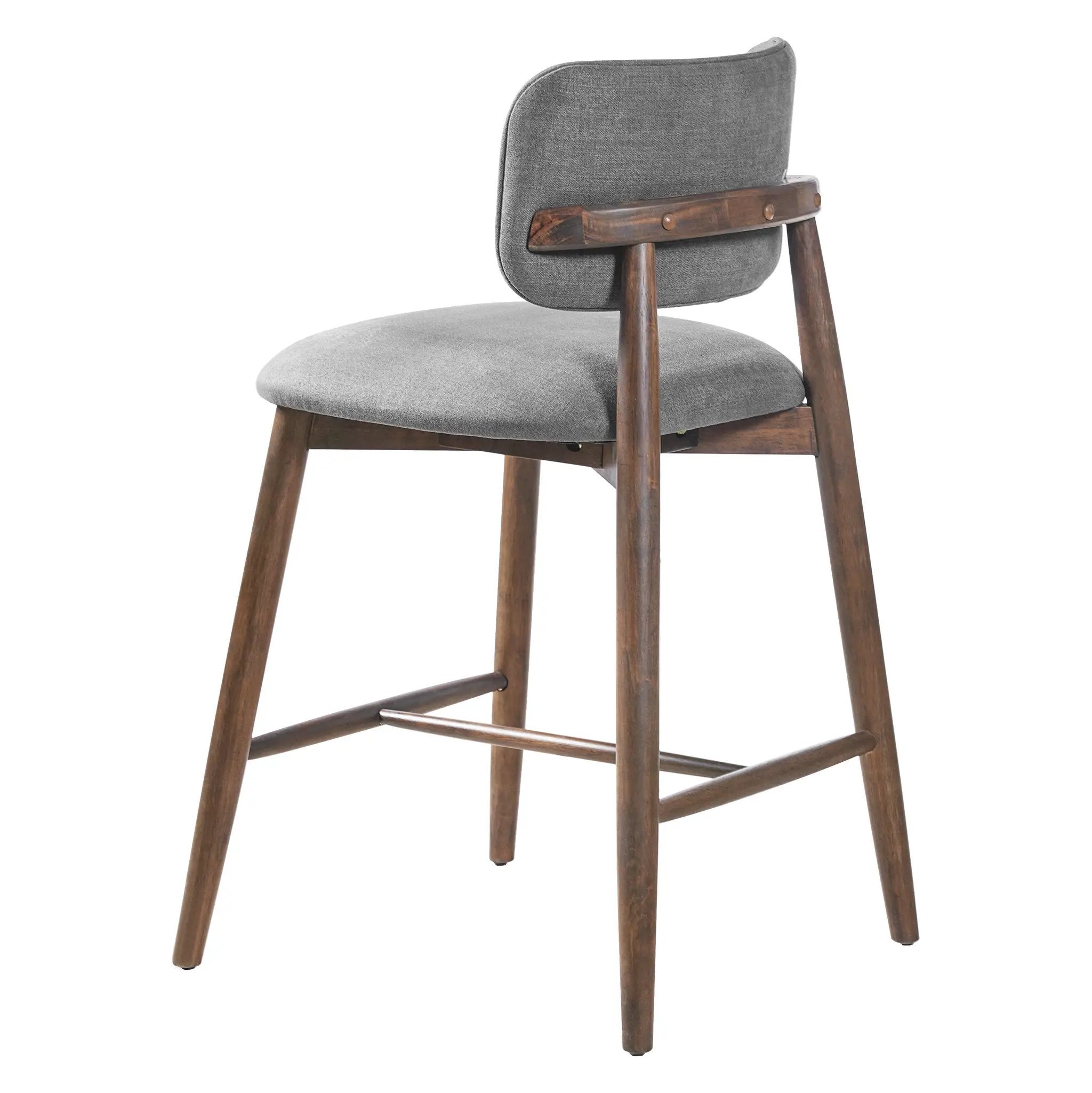 25.7 Inch Seat Height Fabric & Rubberwood Bar Stool by HouseOfZazla