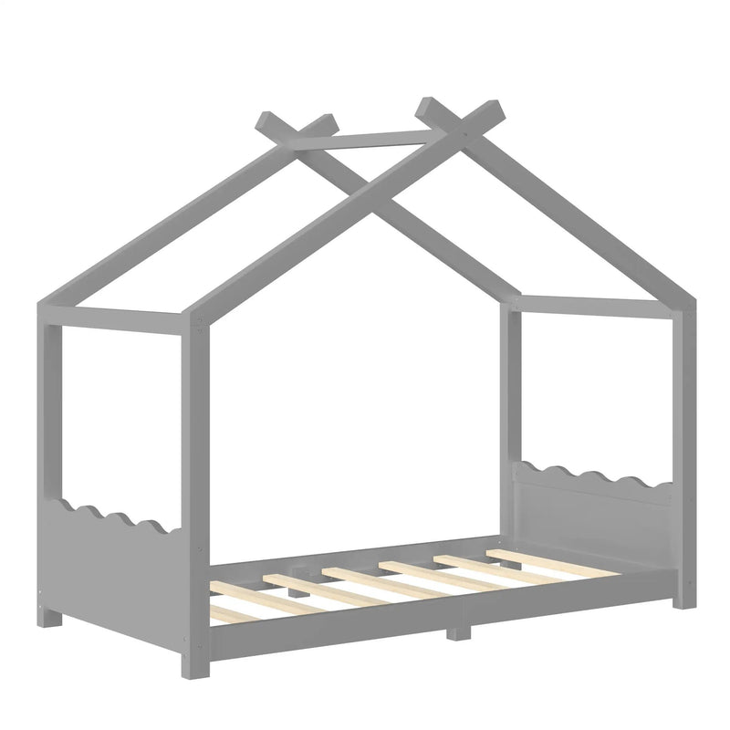 Twin House Floor Bed with Support Slats by HouseOfZazla