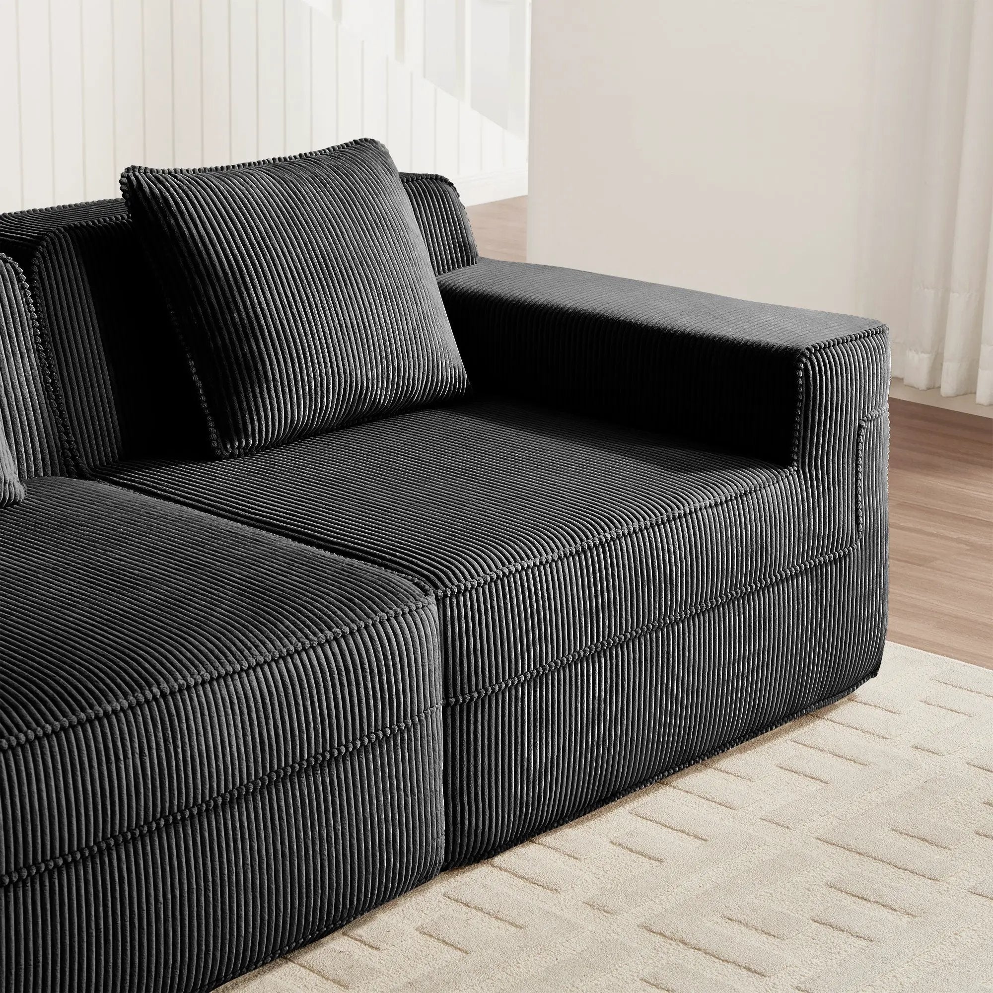Armless Sofa With Pillow Corduroy by HouseOfZazla