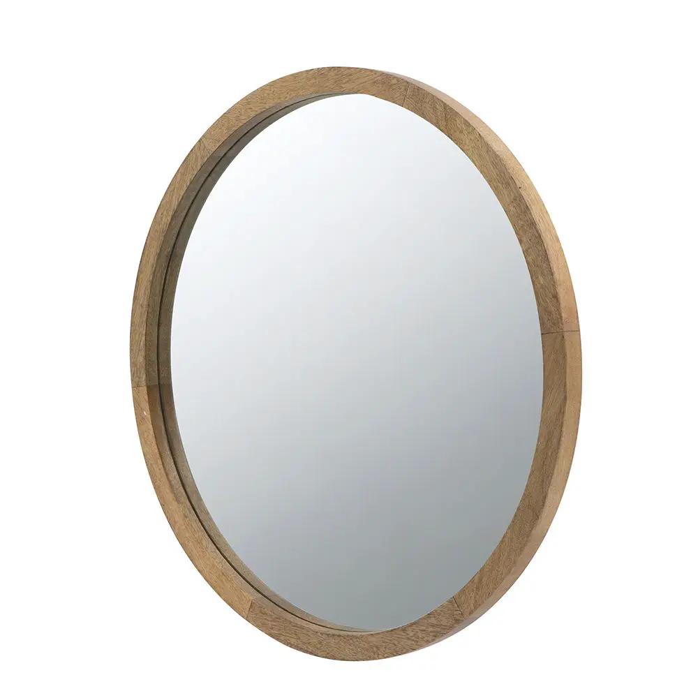 Circle Wall Mirror With Wooden Frame, Wall Mirror For Living Room by Unique Piece Furniture