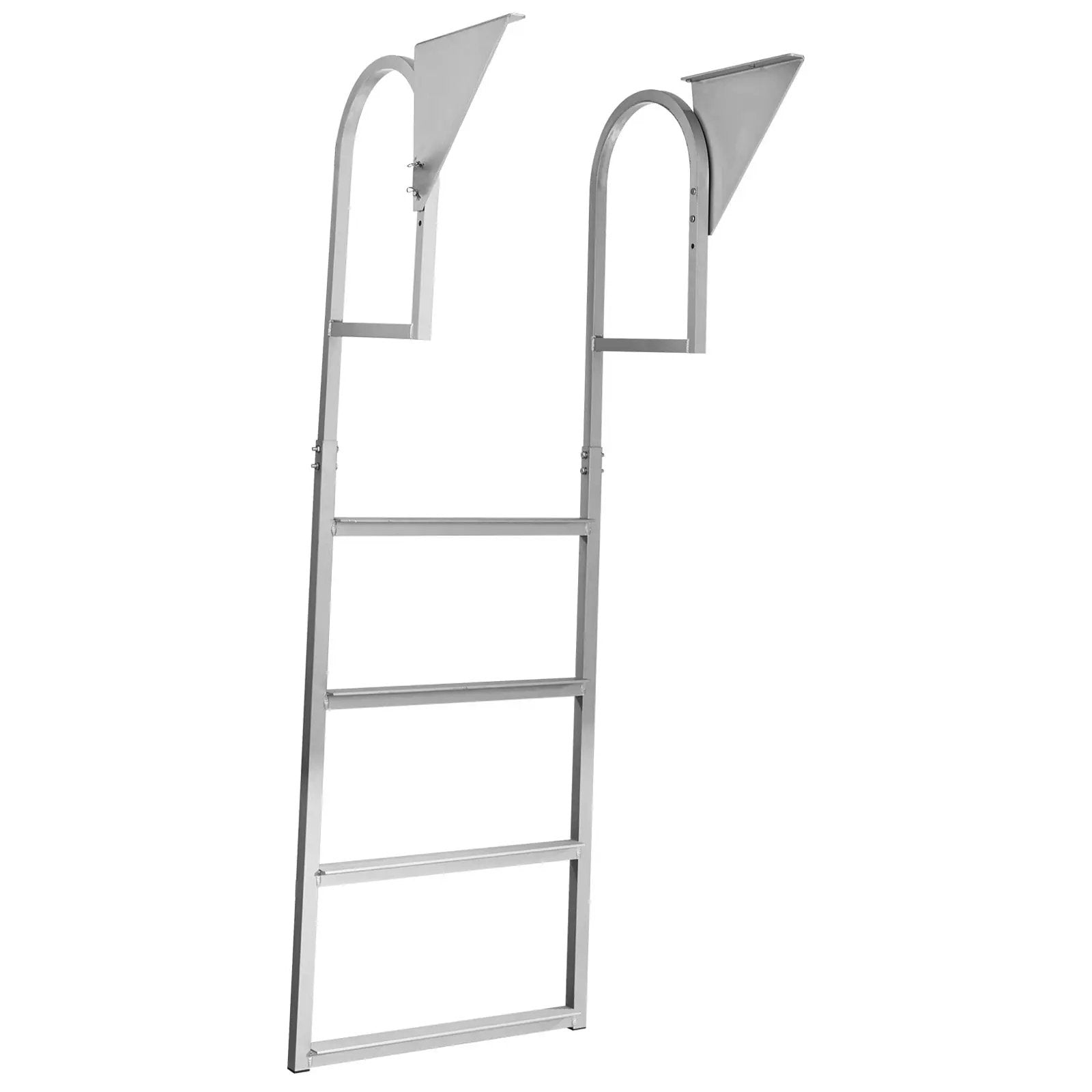 Flip-Up Dock Ladder, 4-Step, Heavy-Duty Aluminum Alloy Pontoon Boat Swim Ladder by HouseOfZazla