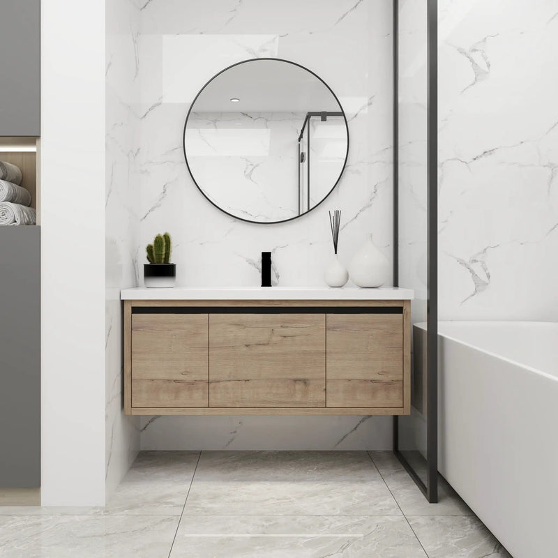 Floating Bathroom Vanity With Resin Sink And Soft Close Doors by Unique Piece Furniture